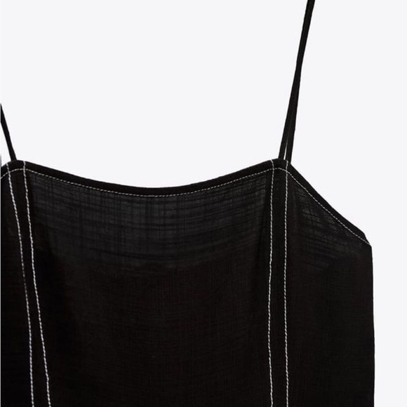 COPY - ZARA black romper jumpsuit with top stitching size extra size - Picture 4 of 12